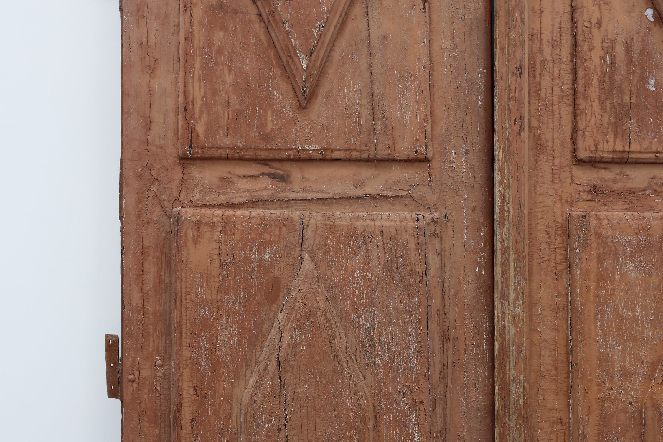 Large 17th century Monastery doors in terracotta lacquered oak, Portugalthumbnail